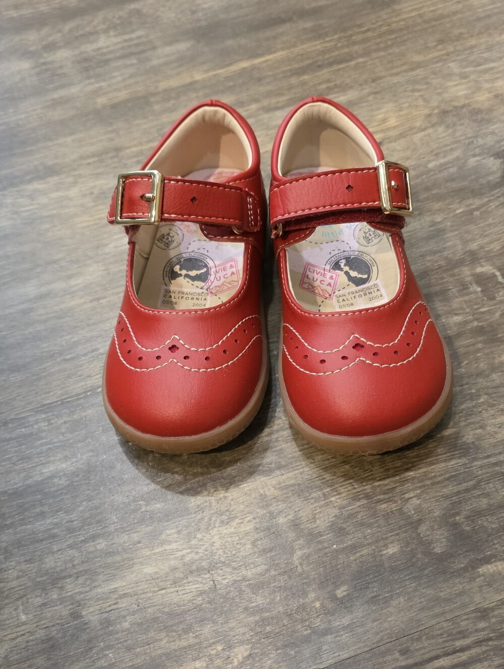 Classic Red Mary Jane Kids Shoes Livie And Luca Toddler 8 Christmas Santa Dress
